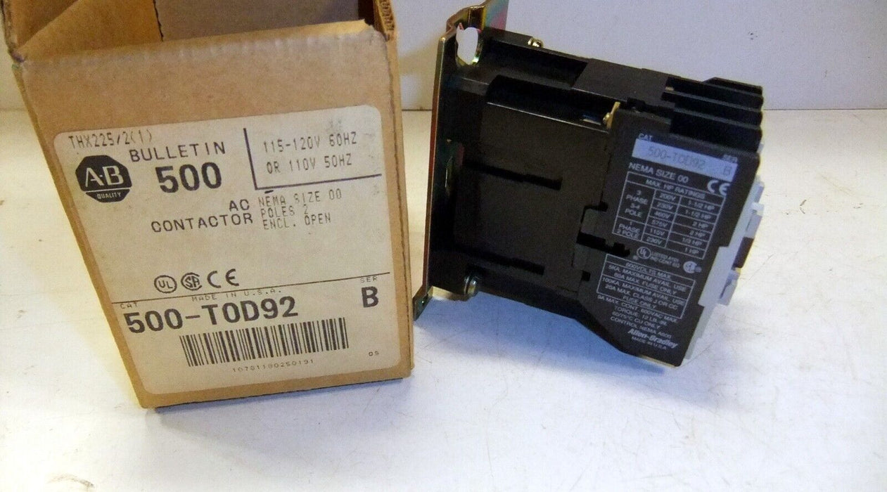 Allen-Bradley Contactor 500-TOD92 SZ 00 2P Open