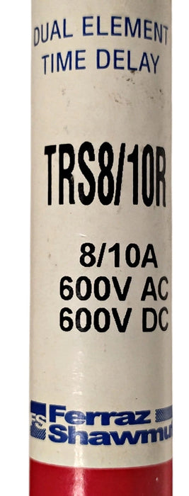 Ferraz Shawmut TRS8/10R 600 V AC/DC 0.8 A Current-Limiting Time-Delay Fuses