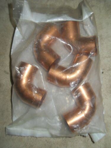 1 LOT OF 5 35330 3/4 COPPER SWEAT ELBOW PRESSURE FITTINGS