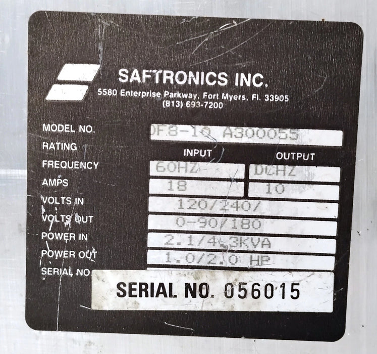 Saftronics DF8-10 120/240 V AC 1-2 HP DC Drive