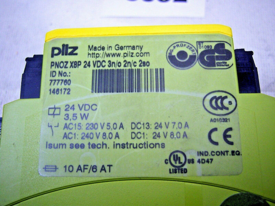 Pilz Safety Relay PNOZ X8P24VDC3N/O2N/C2SO