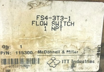 McDonnell FS4-3T3-1 115-230 V 160 psi 1 in NPT Flow Switch