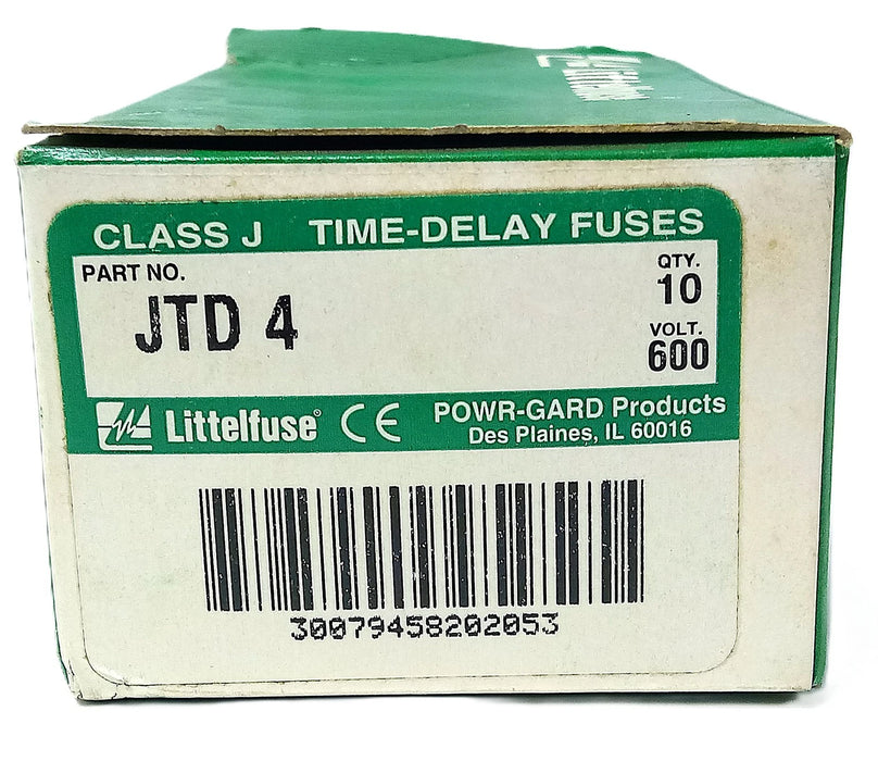 Littelfuse JTD 4 600 V AC 4 A Class J Current-Limiting Time-Delay FuseS