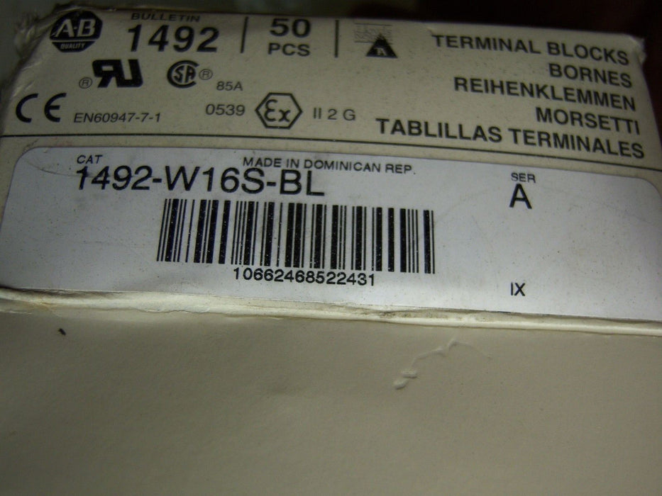 Lot Of 51 Allen-Bradley Terminal Blocks 1492-W16Bl