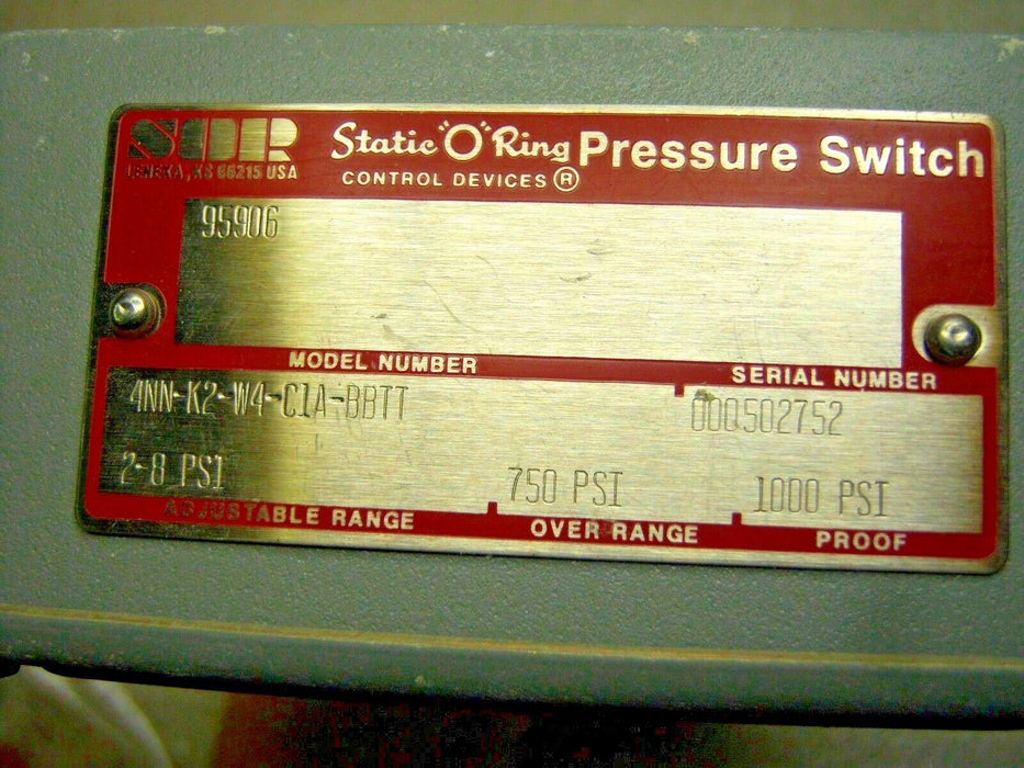 SOR 4NN-K2-W4-C1A-BBTT Pressure Switch