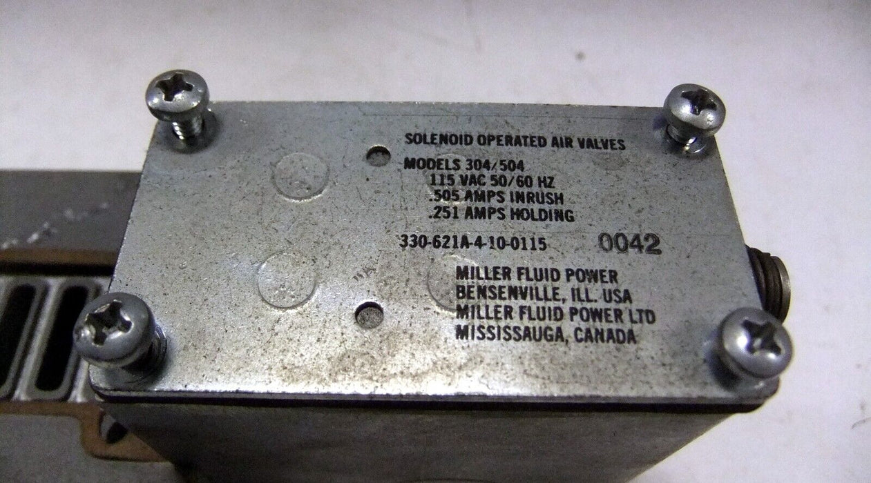 MIller Fluid Power 330-621A-4-10-0115 Air Valve