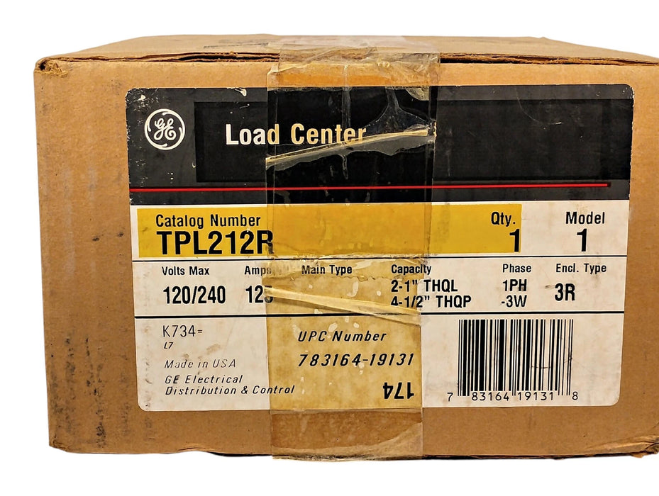 GE TPL212R 120/240 V AC 125 A Main Lug Load Center w/ 2-1 in THQL Spaces