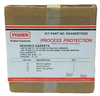 Fisher RGASKETX322 Type E 1 1/2 in SS/Graphite Gasket Set