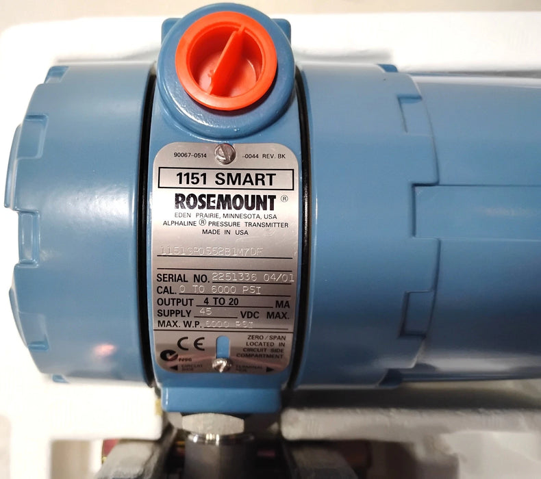 Emerson Rosemount 1151GP0S52B1M7DF 0-6000 PSI Smart Pressure Transmitter