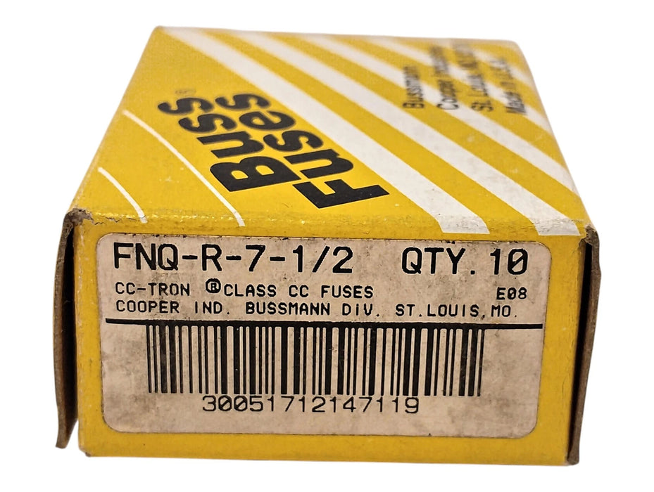 Bussmann FNQ-R-7-1/2 600 V AC 7.5 A Class CC Current-Limiting Time-Delay Fuses