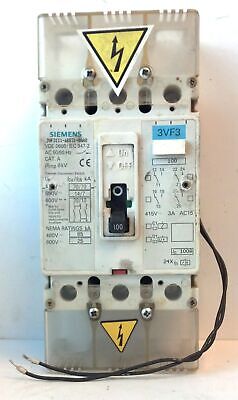 Siemens 3VF3111-6BS31-0AA0 600 V 100 A 3 P Circuit Breaker