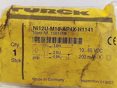 Turck NI12U-M18-AP4X-H1141 Inductive Proximity Sensor