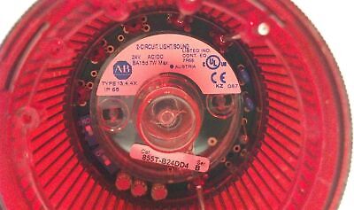 Allen-Bradley 855T-B24DD4 Steady Incandescent Red Stack Light w/ Piezo Sounder