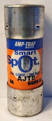Ferraz Shawmut AJT8 600 VAC / 500 VDC 8 A Smart Spot Time Delay Fuse - Lot of 3