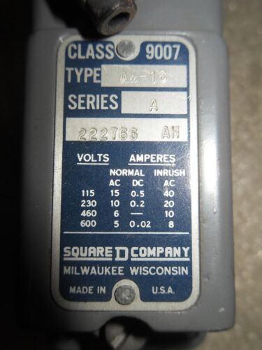 Square D 9007-AW-16 Limit Switch