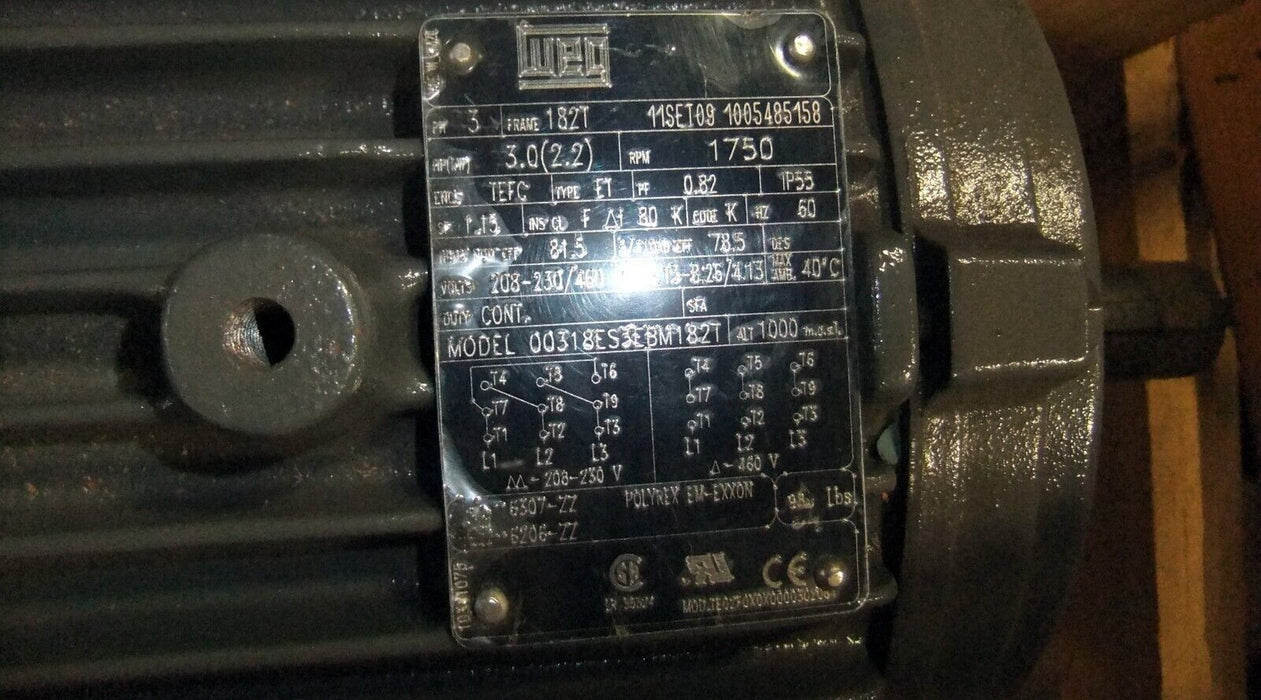 WEG General Purpose Motor 3 HP 00318ES3EBM182T