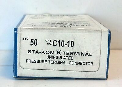 Thomas & Betts C10-10 Non-Insulated #10 Ring Terminal Connector - Box of 50
