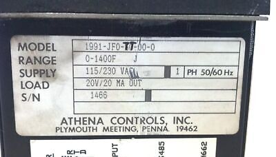 Athena 1991-JF0-TT-00-D 115/230 V AC 0-1400 F Range Temperature Controller