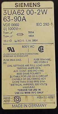 Siemens 3UA6200-2W Overload Protection Relay
