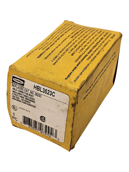 Hubbell HBL3523C 600VAC/250VDC 10/20 A 6000 W 4-Pole 5-Wire TWIST-LOCK Plug