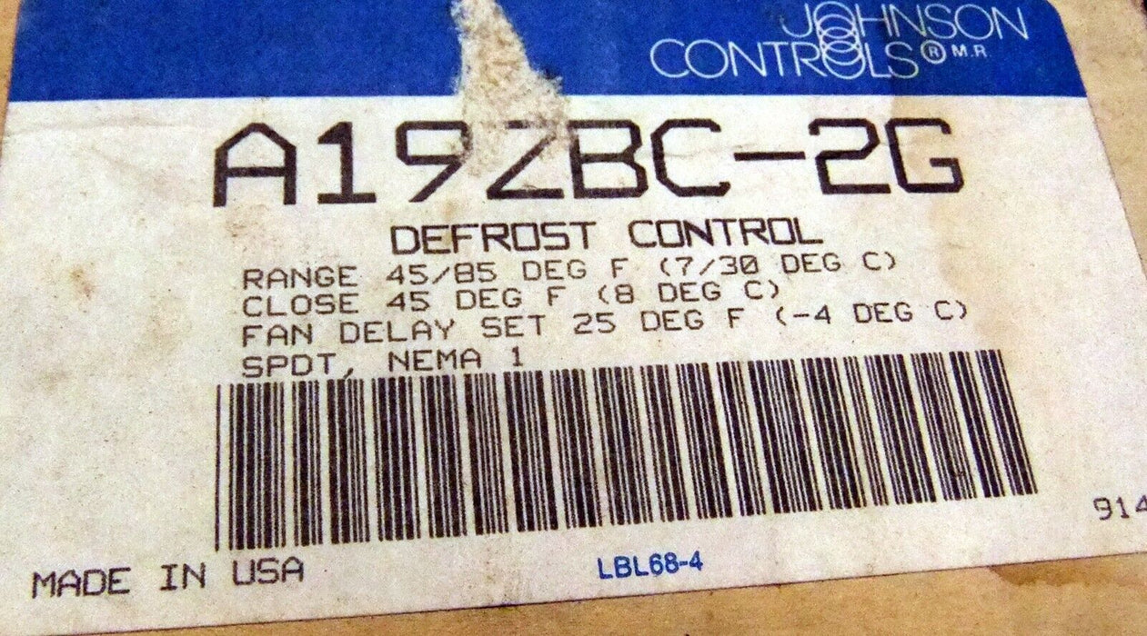 Johnson Controls Defrost Control A19ZBC-2G