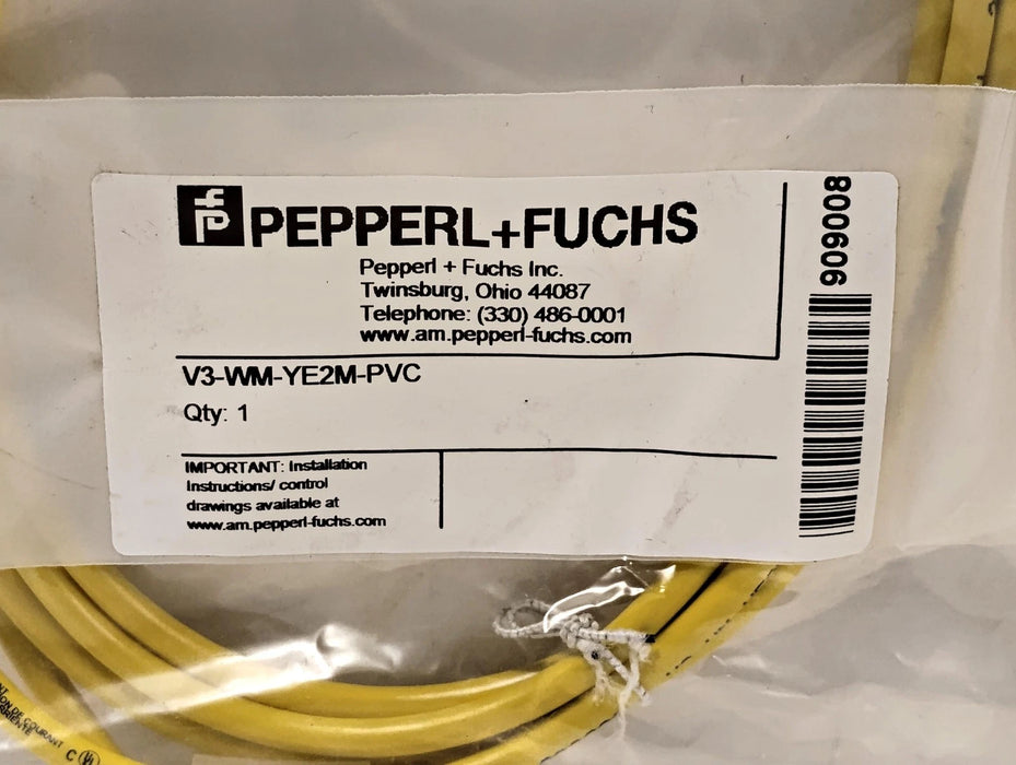 Pepperl Fuchs V3-WM-YE2M-PVC PLC Cable