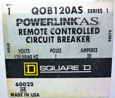 4 Square D QOB120AS POWERLINK AS Remote Controlled Circuit breaker