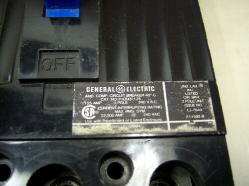 GE Circuit Breaker THQD32125 125 A 3P 240 VAC