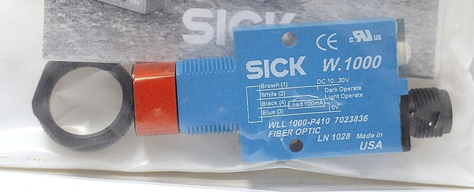 Sick WLL1000-P410 7023836 10-30 V DC Fiber Optic Photoelectric Proximty Sensor