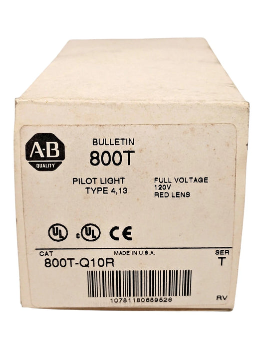 Allen-Bradley 800T-Q10R Series T 120 V AC/DC 30.5 mm Red Pilot Light