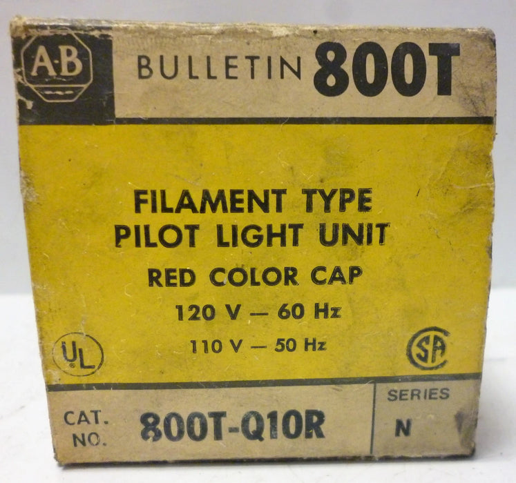 Allen-Bradley 800T-Q10R Series N 120 V AC/DC 30.5 mm Red Pilot Light