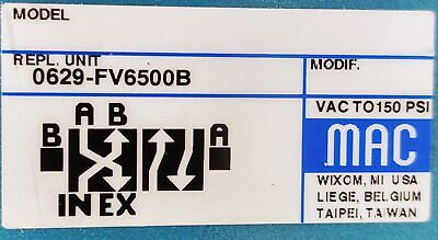 MAC Valves 0629-FV6500B Solenoid Valve (No Gasket