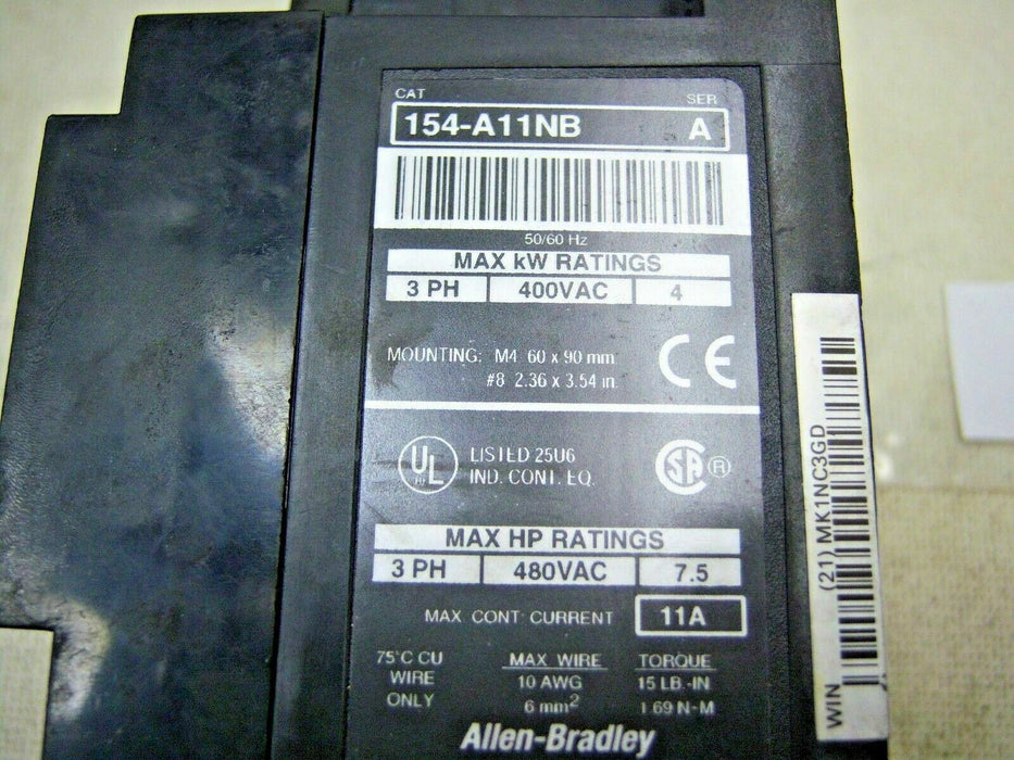 Allen-Bradley Motor Torque Controller 154-A11NB 400-480 VAC 11 Amp