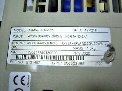 Yaskawa Drive CIMR-F7U42P2 3PH 380-480 Input