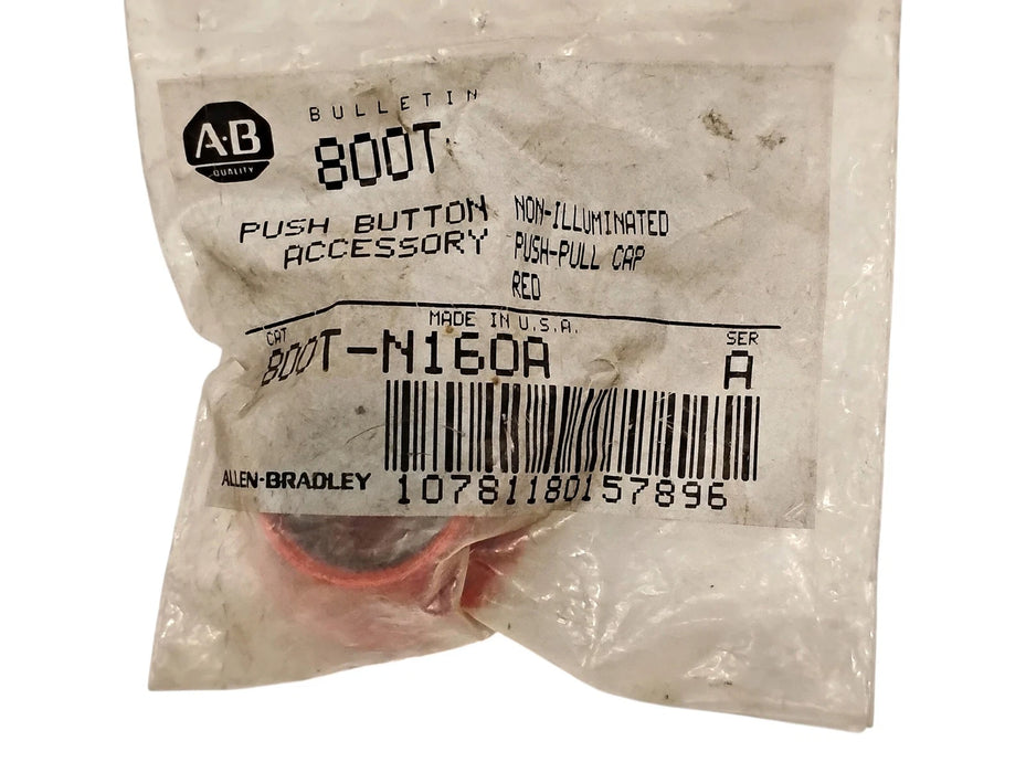 Allen-Bradley 800T-N160A Red Mushroom Push-Pull Cap