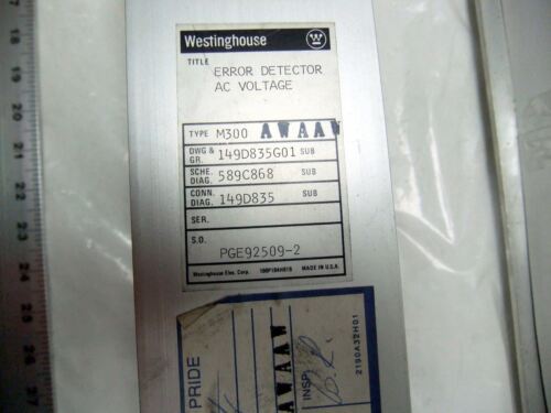 Westinghouse Error Detector AC Voltage 149D835G01