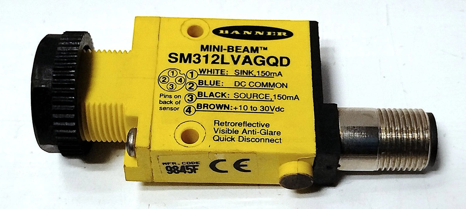 Banner Engineering SM312LVAGQD 26913 10-30 V DC Photoelectric Proximity Sensor