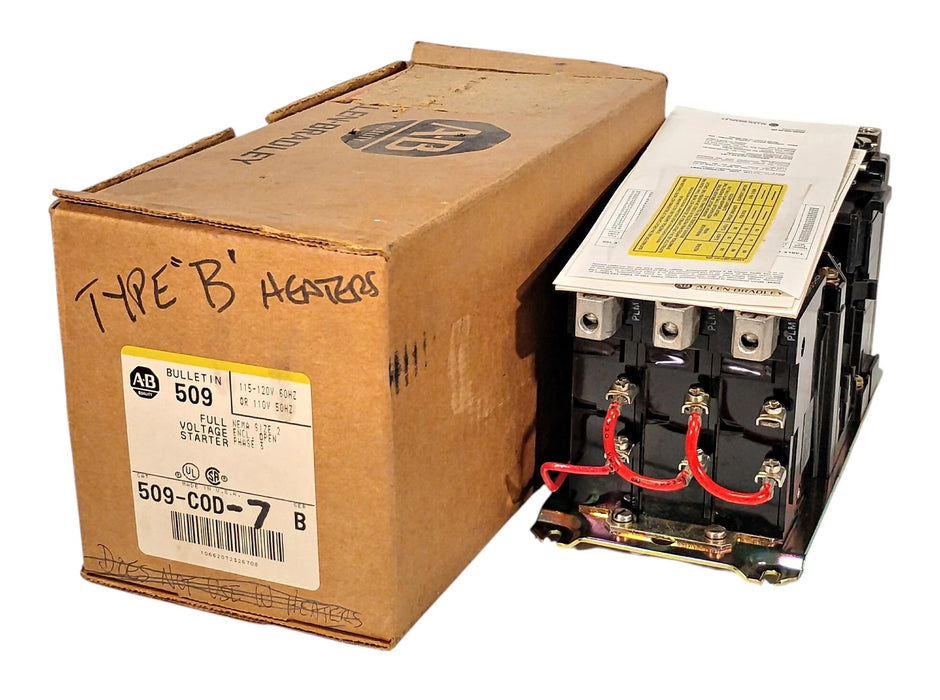 Allen-Bradley 509-COD 600VAC 45A 3-Pole Non-Reversing Starter w/ 110/120VAC Coil