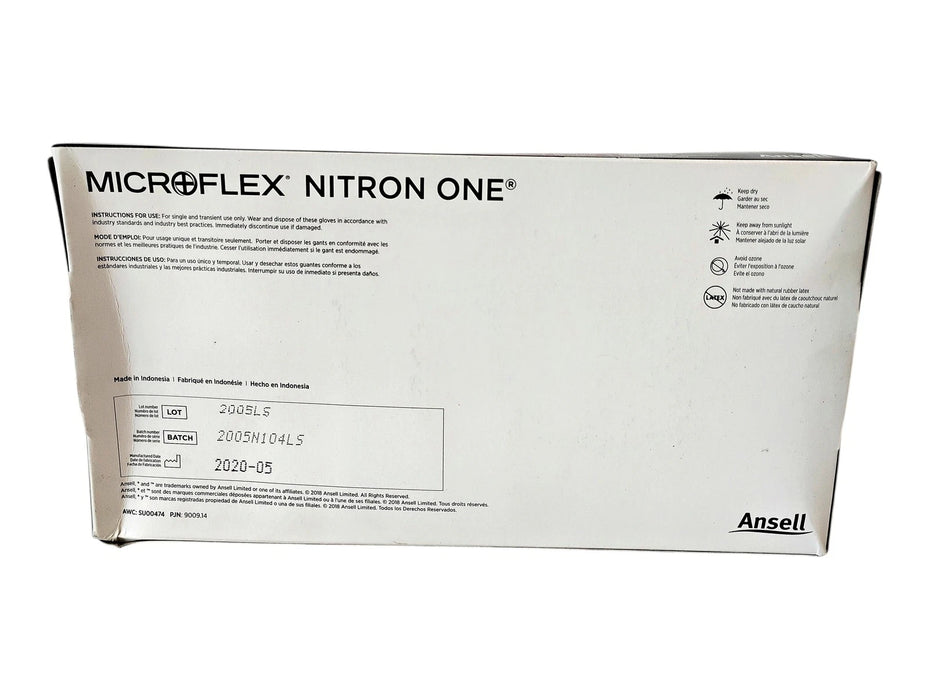 Ansell Microflex NO-123-XL X-Large Lightly-Powdered Nitrile Disposable Gloves