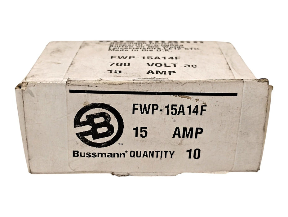 Bussmann FWP-15A14F 700 V AC 15 A Current Limiting Very Fast-Acting Fuses