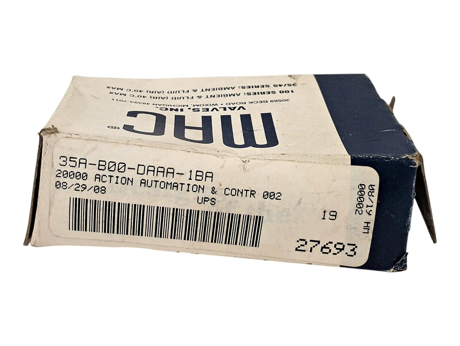 MAC Valves 35A-B00-DAAA-1BA VAC-120 psi Solenoid Valve w/ 110/120 V AC Coil