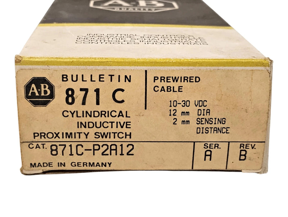 Allen-Bradley 871C-P2A12 Ser A Rev B 10-30 V DC Inductive Proximity Sensor