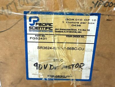 Pacific Scientific SR3624-8291-7-56BC-CU 90 V DC 2.5 A 1/4 HP 1750 RPM DC Motor