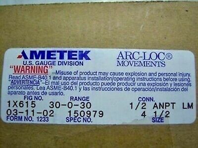Ametek Pressure Gauge S31600 0-30 Psi 4 1/2"
