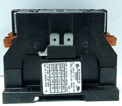 Square D 8910-DP-42-V02 600VAC 2 Pole Definite Purpose Contactor w/ 120VAC Coil