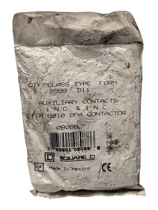Square D 9999-D11 120 V AC 3 A 1 NO/1 NC Auxiliary Contact for Contactor
