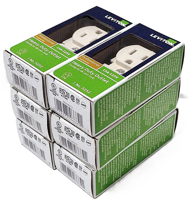 Leviton 5252-T 125 VAC 15 A 5-15R Straight Blade Duplex Light Almond Receptacle