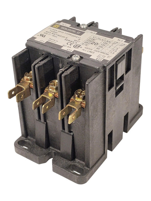 Square D 8910DPA13 Series A 600 V 20 A Definite Purpose Contactor w/ 24 VAC Coil