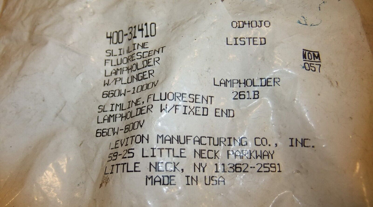 Leviton 400-31410 Slimline Fluorescent Lampholder