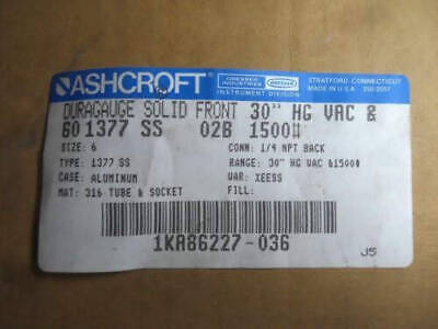 Ashcroft 60-1377-SS-02B-1500 Q-586 Vacuum Gauge with Relay